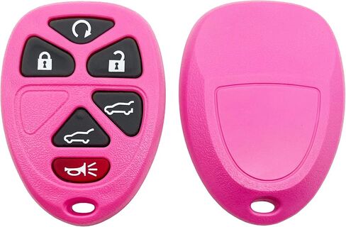 Replacement Key Fob Shell Keyless Entry Remote Car Key Fob Case Fits for Chevy Tahoe Suburban Cadillac Escalade GMC Yukon 2007-2014 6 Buttons Pad Cover (Black + Pink) in Kuwait