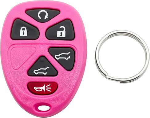 Replacement Key Fob Shell Keyless Entry Remote Car Key Fob Case Fits for Chevy Tahoe Suburban Cadillac Escalade GMC Yukon 2007-2014 6 Buttons Pad Cover (Black + Pink) in Kuwait