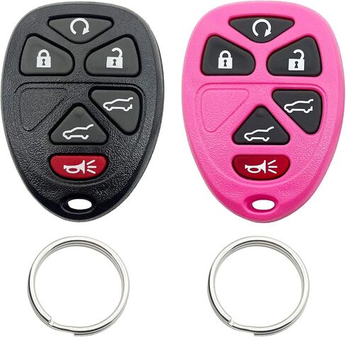 Replacement Key Fob Shell Keyless Entry Remote Car Key Fob Case Fits for Chevy Tahoe Suburban Cadillac Escalade GMC Yukon 2007-2014 6 Buttons Pad Cover (Black + Pink) in Kuwait
