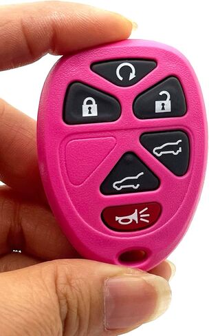 Replacement Key Fob Shell Keyless Entry Remote Car Key Fob Case Fits for Chevy Tahoe Suburban Cadillac Escalade GMC Yukon 2007-2014 6 Buttons Pad Cover (Black + Pink) in Kuwait