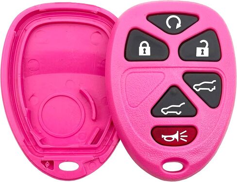 Replacement Key Fob Shell Keyless Entry Remote Car Key Fob Case Fits for Chevy Tahoe Suburban Cadillac Escalade GMC Yukon 2007-2014 6 Buttons Pad Cover (Black + Pink) in Kuwait