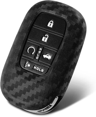 Key Fob Case Carbon Fiber Pattern Silicone Cover Compatible with Honda Civic VEZEL RV3 RV4 EHEV RV5 RV6 … Etc. 4 & 5 Button Keyless Entry Remote, HDSB5-SCE1 in Saudi Arabia