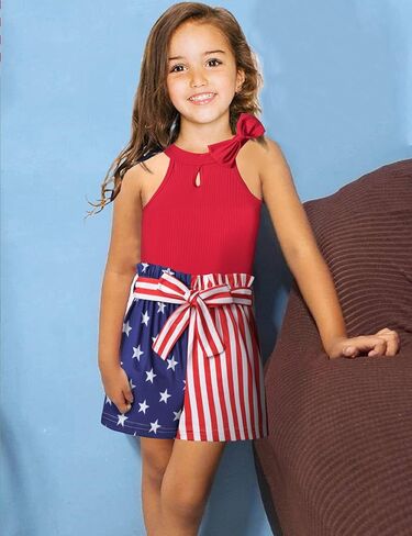 MIGU Toddler Girl Clothes Summer Girls Clothing Sets Girl Stuff T-shirt Shorts Headband 3pcs Sets Gifts… in Kuwait