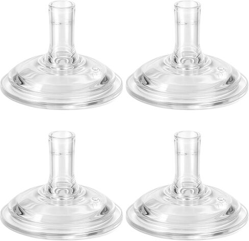 حلمات Sippy Spout لزجاجات الأطفال الطبيعية في Philips ، كأس SPOUT SPOUT ومدرب طبيعي SIPPY ، سيليكون من الدرجة الغذائية ، تدفق متغير ، 4 عدد in Kuwait