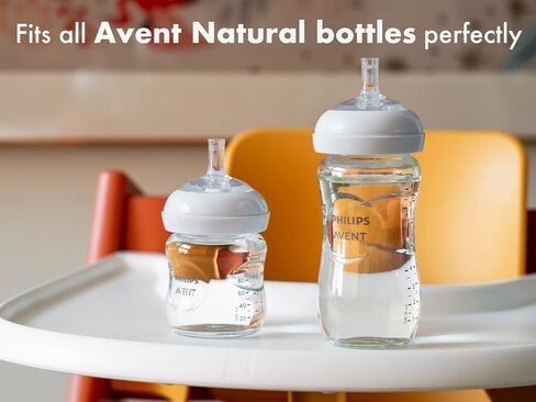 حلمات Sippy Spout لزجاجات الأطفال الطبيعية في Philips ، كأس SPOUT SPOUT ومدرب طبيعي SIPPY ، سيليكون من الدرجة الغذائية ، تدفق متغير ، 4 عدد in Kuwait