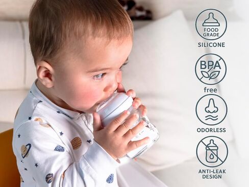 حلمات Sippy Spout لزجاجات الأطفال الطبيعية في Philips ، كأس SPOUT SPOUT ومدرب طبيعي SIPPY ، سيليكون من الدرجة الغذائية ، تدفق متغير ، 4 عدد in Kuwait
