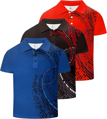 Little Beauty 3 Pack Boys Boys Polo قمصان غير رسمية قميص جولف رياضي جاف سريع in Kuwait