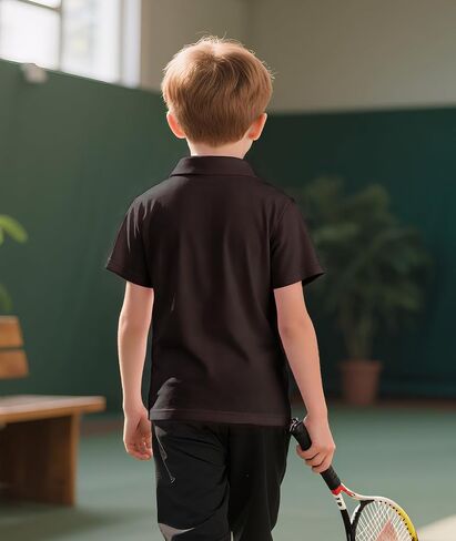 Little Beauty 3 Pack Boys Boys Polo قمصان غير رسمية قميص جولف رياضي جاف سريع in Kuwait