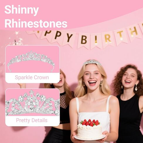 Tiaras Crown for Women, Wedding Headpieces for Bridal, Birthday, Prom, Quinceanera Silver in Kuwait