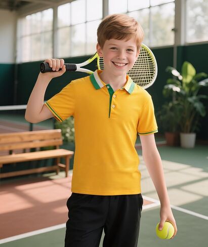 Little Beauty 3 Pack Boys Boys Polo قمصان غير رسمية قميص جولف رياضي جاف سريع in Kuwait