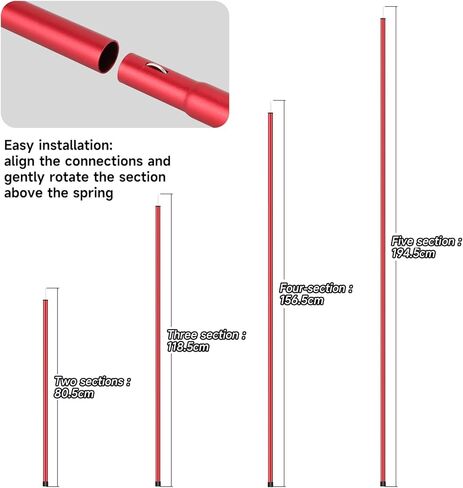 أعمدة الخيام ، SAN مثل أعمدة TALENCELING TELESCOPING ALESCOPING ALPES مع أكياس محمولة ، أعمدة خيمة التخييم الشاقة للمظلات ، مجموعة ملجأ ذبابة المطر المظلة من 2- (5 أقسام ذات طول قابل للتعديل) in Kuwait