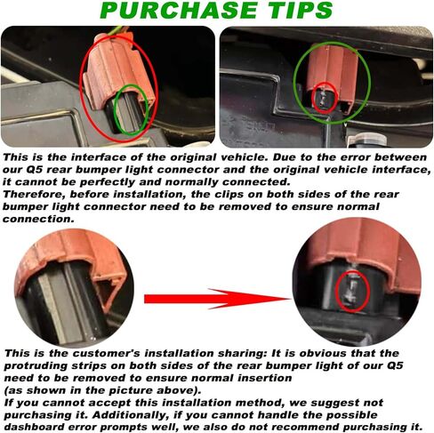 طقم إضاءة خلفي لفرامل المصد الخلفي متوافق مع Audi Q5 SUV 2018-2023 استبدال مصباح الضباب الخلفي السفلي للجانب الأيسر للسائق (جانب السائق الأيسر) in Kuwait