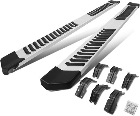 Auto Dynasty 6 Inches Side Step Nerf Bar Running Boards Compatible with Ford F-250 F-350 F-450 F-550 Super Duty Crew Cab 99-16, Stainless Steel, Black Powdercoated in Saudi Arabia