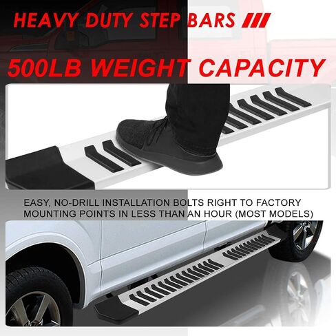 Auto Dynasty 6 Inches Side Step Nerf Bar Running Boards Compatible with Ford F-250 F-350 F-450 F-550 Super Duty Crew Cab 99-16, Stainless Steel, Black Powdercoated in Saudi Arabia