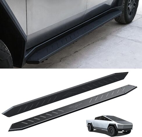 BDFHYK 2PCS Side Steps Compatible with Tesla Cybertruck 2019-2025, Heavy-Duty Running Boards, Anti-Slip Nerf Bars, Double Layer Structure, Exterior Truck Accessories in Saudi Arabia