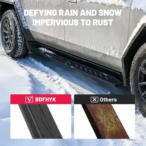 BDFHYK 2PCS Side Steps Compatible with Tesla Cybertruck 2019-2025, Heavy-Duty Running Boards, Anti-Slip Nerf Bars, Double Layer Structure, Exterior Truck Accessories in Saudi Arabia