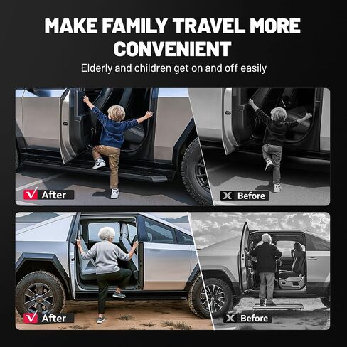 BDFHYK 2PCS Side Steps Compatible with Tesla Cybertruck 2019-2025, Heavy-Duty Running Boards, Anti-Slip Nerf Bars, Double Layer Structure, Exterior Truck Accessories in Saudi Arabia