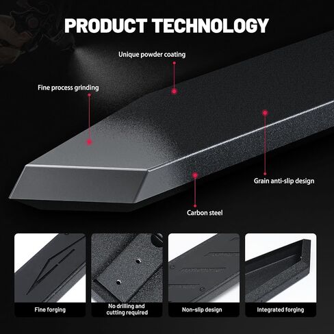 BDFHYK 2PCS Side Steps Compatible with Tesla Cybertruck 2019-2025, Heavy-Duty Running Boards, Anti-Slip Nerf Bars, Double Layer Structure, Exterior Truck Accessories in Saudi Arabia