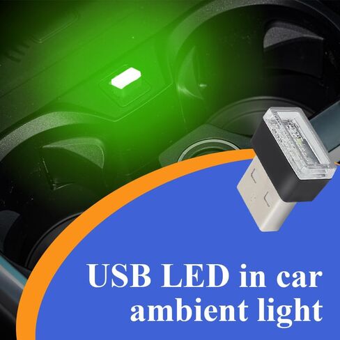 4PCS USB LED Car Interior Atmosphere Lamp, Plug-in USB Decor Night Light, Portable Auto Ambient Lighting Kit, Universal Car Interior Accessories LED Night Light for Most Cars (Blue) in Saudi Arabia