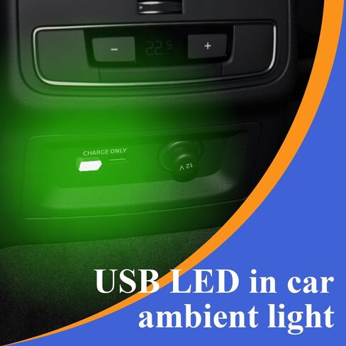 4PCS USB LED Car Interior Atmosphere Lamp, Plug-in USB Decor Night Light, Portable Auto Ambient Lighting Kit, Universal Car Interior Accessories LED Night Light for Most Cars (Blue) in Saudi Arabia