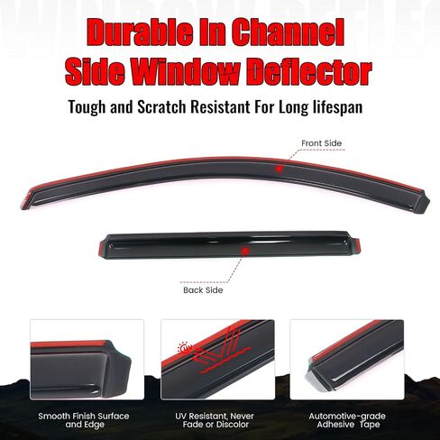 Ikon Motorsports in Channel Window Vensors متوافقة مع التضاريس 2018-2024 GMC ، حراس المطر الدخاني النحيف على الطراز ، وينفرف الرياح الجانبية 4pcs in Saudi Arabia