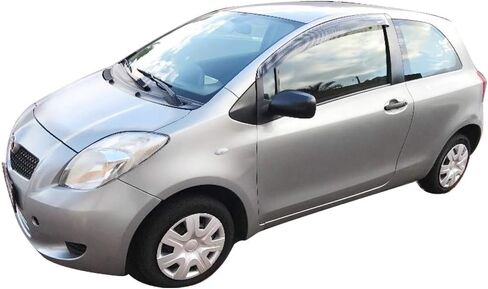 FREEMOTOR802® Tape-on Side Window Visors Wind Deflectors Rain Guards Vent Visors, Compatible with 2007-2011 Toyota Yaris 2-Door Hatchback, Slim Style Smoke Tinted Acrylic 2 Pieces in Saudi Arabia