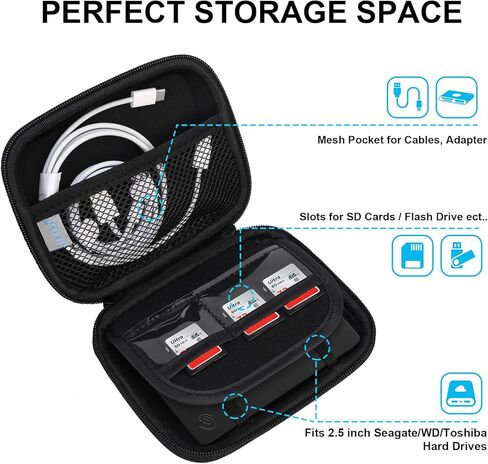 محرك الأقراص الصلبة LACDO للحمل الخاص بـ SEAGATE المحمولة المحمولة الخارجي الصلبة ، Toshiba Canvio BASICS/Flex WD عناصر/جواز سفري الخارجي HDD CASE 1TB 2TB 4TB 5TB in Kuwait