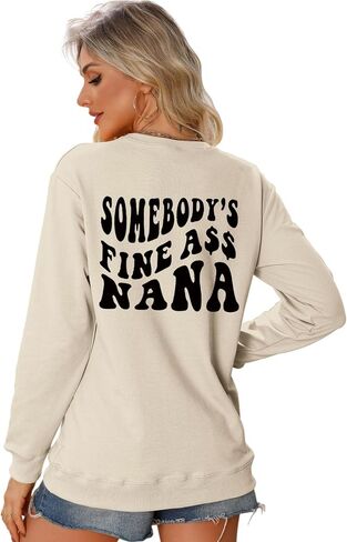 BANANA BAD ASS NANA الجدة الجدة قميص من النوع الثقيل ، خطاب مضحكة مزدوجة الطباعة Graghic طويلة الأكمام نانا قمم in Saudi Arabia