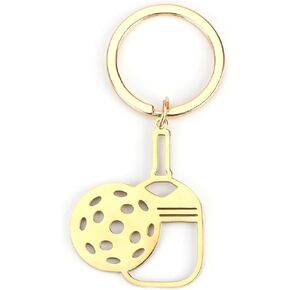 Pickleball Keychain with 1 Charms,Perfect Pickleball Accessories and Gifts for Christmas & Birthdays,Ideal for Pickleball Bag Backpack - Men, Women, Kids, Golden in Saudi Arabia