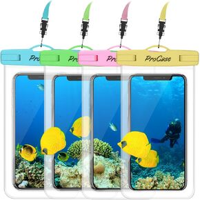 Procase 4 Pack Pack Fack Pouch Pouch Bag Dry Bag Underwater For iPhone 16 15 14 13 12 11 Pro Plus Max Mini XS XR x 8 7 ، in Kuwait