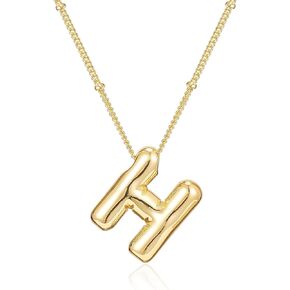 Gifts for Women,Bubble Letter Necklace Gold,14K Real Gold Plated,Initial Necklaces for Women Trendy,Birthday Gifts for Women Personalized in Saudi Arabia