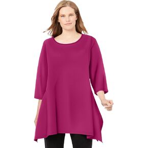 Woman Within Plus Size French Terry Handkerchief Hem Tunic in Saudi Arabia