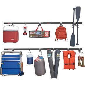 Rubbermaid 20-Piece FastTrack Garage Wall-Mounted Storage Kit 5 Rails and 15 Hooks for Home/House/Tool/Sports/Utility Purposes in Saudi Arabia