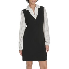 Tommy Hilfiger Women's Long Sleeves Collared Scuba Crepe Body Shift Dress in Saudi Arabia