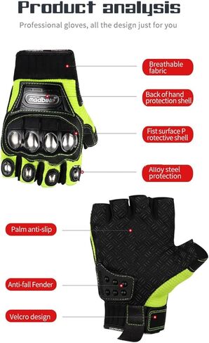 Motorcycle Gloves for Men and Women, Half Finger Touchscreen Motorbike Gloves for BMX ATV MTB Riding, Road Racing, Cycling, Climbing, Motocross in Saudi Arabia