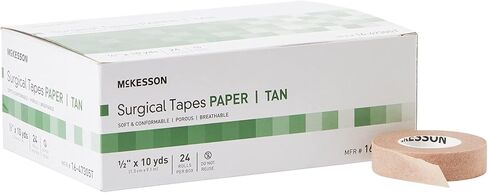 McKesson Surgical Tapes, Non-Sterile, Breathable Paper, 1 in x 10 yds, 12 Rolls, 1 Pack in Saudi Arabia