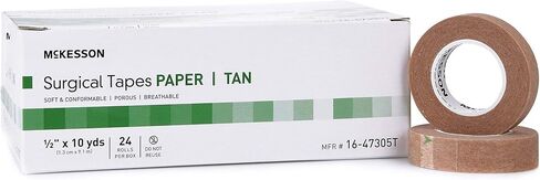 McKesson Surgical Tapes, Non-Sterile, Breathable Paper, 1 in x 10 yds, 12 Rolls, 1 Pack in Saudi Arabia