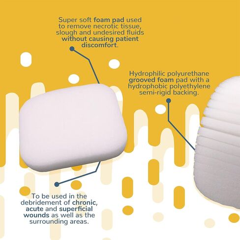 Swift-Prep Wound Debridement Pad - 10cm x 10cm - Pack of 5 - Super Soft - Fibre Free - Highly Absorbent - Non-Adhesive - Foam Dressing in Saudi Arabia