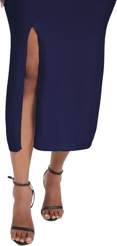 Women's Halter High Neck Bodycon Midi Slit Date Night Dress for Club Party Formal in Saudi Arabia