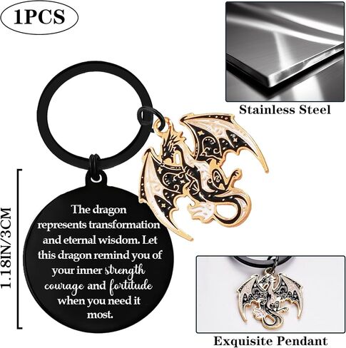 هدية Dragon Keychain للرجال - المجوهرات الملهمة للبالغين ، تنين اللطيف هدية مفاتيح لعيد ميلاد صديق in Saudi Arabia
