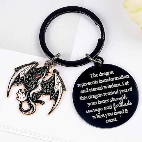 هدية Dragon Keychain للرجال - المجوهرات الملهمة للبالغين ، تنين اللطيف هدية مفاتيح لعيد ميلاد صديق in Saudi Arabia