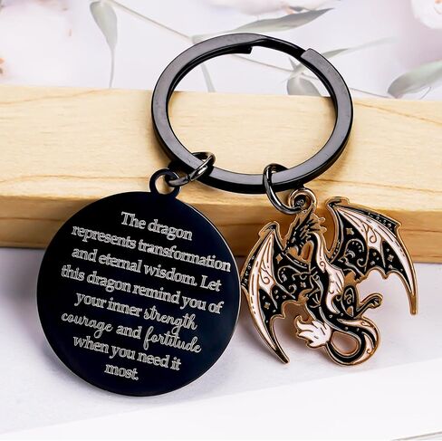 هدية Dragon Keychain للرجال - المجوهرات الملهمة للبالغين ، تنين اللطيف هدية مفاتيح لعيد ميلاد صديق in Saudi Arabia