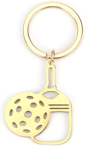 Pickleball Keychain with 1 Charms,Perfect Pickleball Accessories and Gifts for Christmas & Birthdays,Ideal for Pickleball Bag Backpack - Men, Women, Kids, Golden in Saudi Arabia