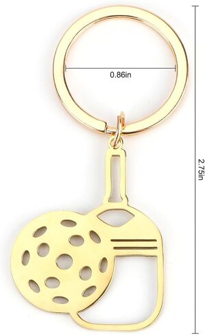 Pickleball Keychain with 1 Charms,Perfect Pickleball Accessories and Gifts for Christmas & Birthdays,Ideal for Pickleball Bag Backpack - Men, Women, Kids, Golden in Saudi Arabia