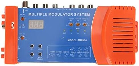 Home Modulator,Adapts to Local CATV System Multi Channels Support PAL NTSC Optional Plug and Play Multiple Modulator System for TV Box AV Source (US Plug) in Saudi Arabia
