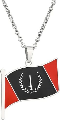 African American Flag Pendant Necklaces for Women Men Stainless Steel Charm Gold Silver Color Jewelry - Black American Heritage Flag Jewelry in Saudi Arabia