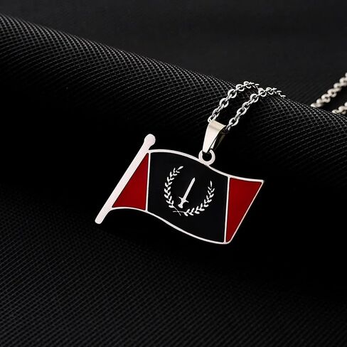 African American Flag Pendant Necklaces for Women Men Stainless Steel Charm Gold Silver Color Jewelry - Black American Heritage Flag Jewelry in Saudi Arabia