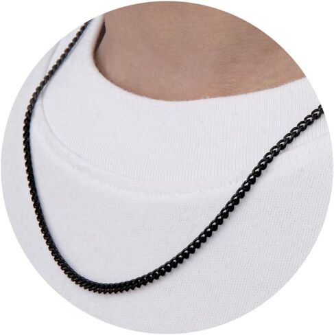 XIANNVXI Cuban Link Chain for Men Women 18k Real Gold Plated Mens Link Chain Necklace Silver Gold Black Stainless Steel Chain 20In 3mm/6mm/9mm Mens Jewelry in Kuwait