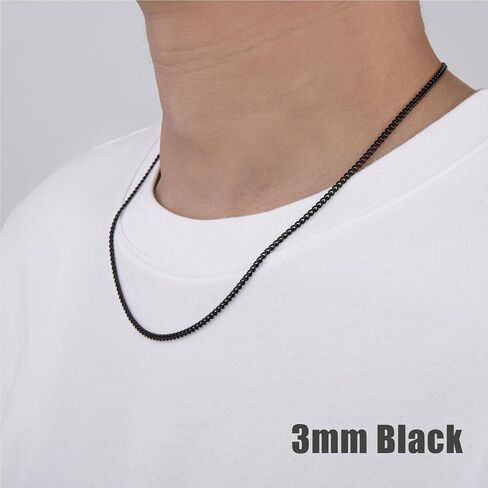 XIANNVXI Cuban Link Chain for Men Women 18k Real Gold Plated Mens Link Chain Necklace Silver Gold Black Stainless Steel Chain 20In 3mm/6mm/9mm Mens Jewelry in Kuwait