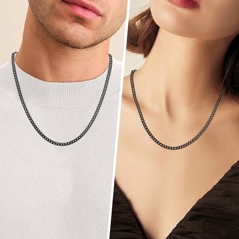 XIANNVXI Cuban Link Chain for Men Women 18k Real Gold Plated Mens Link Chain Necklace Silver Gold Black Stainless Steel Chain 20In 3mm/6mm/9mm Mens Jewelry in Kuwait